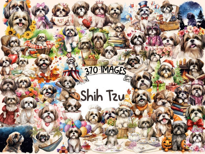 Shih Tzu Watercolor Clipart baby shih tzu png - Wonders Artist