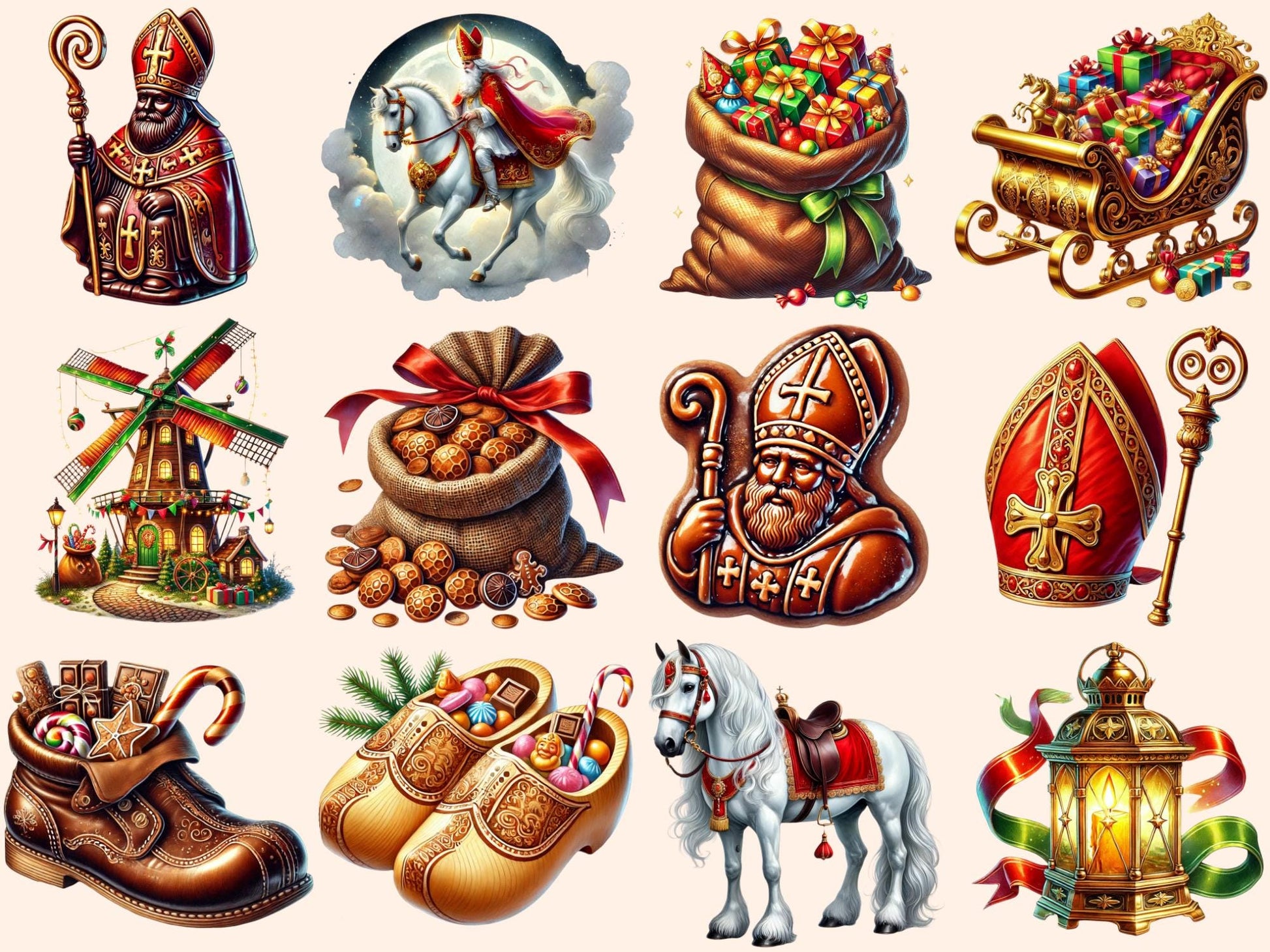 Sinterklaas Clipart - High - Quality Instant Digital Download for Creative Projects