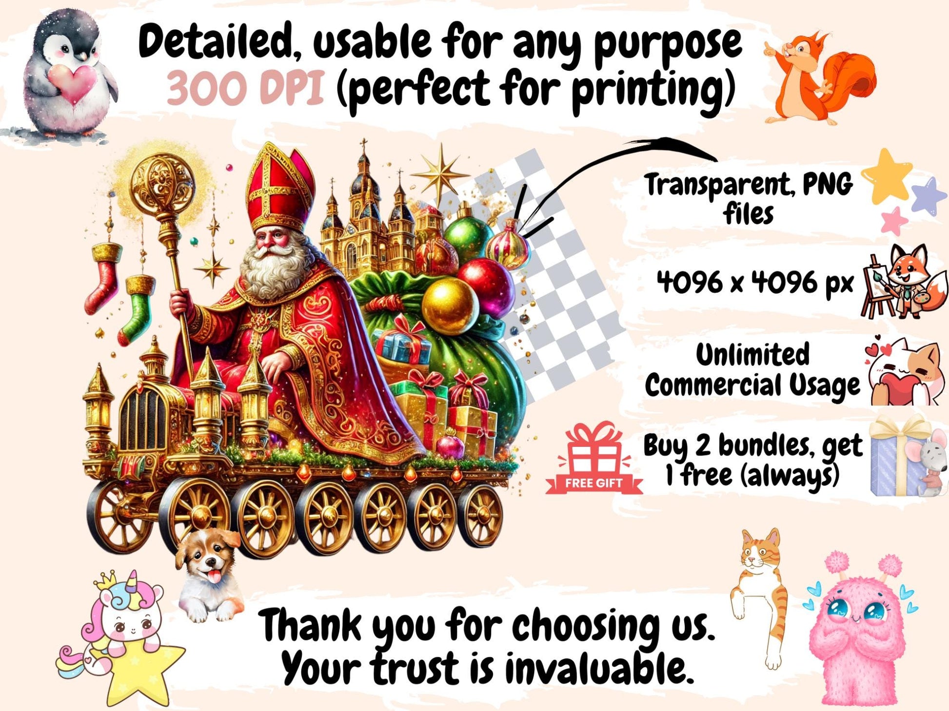 Sinterklaas Clipart - High - Quality Instant Digital Download for Creative Projects