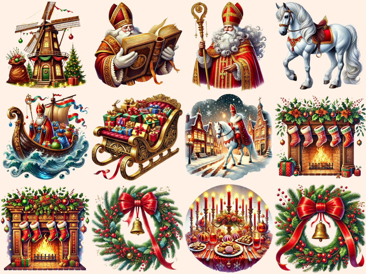 Sinterklaas Clipart - High - Quality Instant Digital Download for Creative Projects