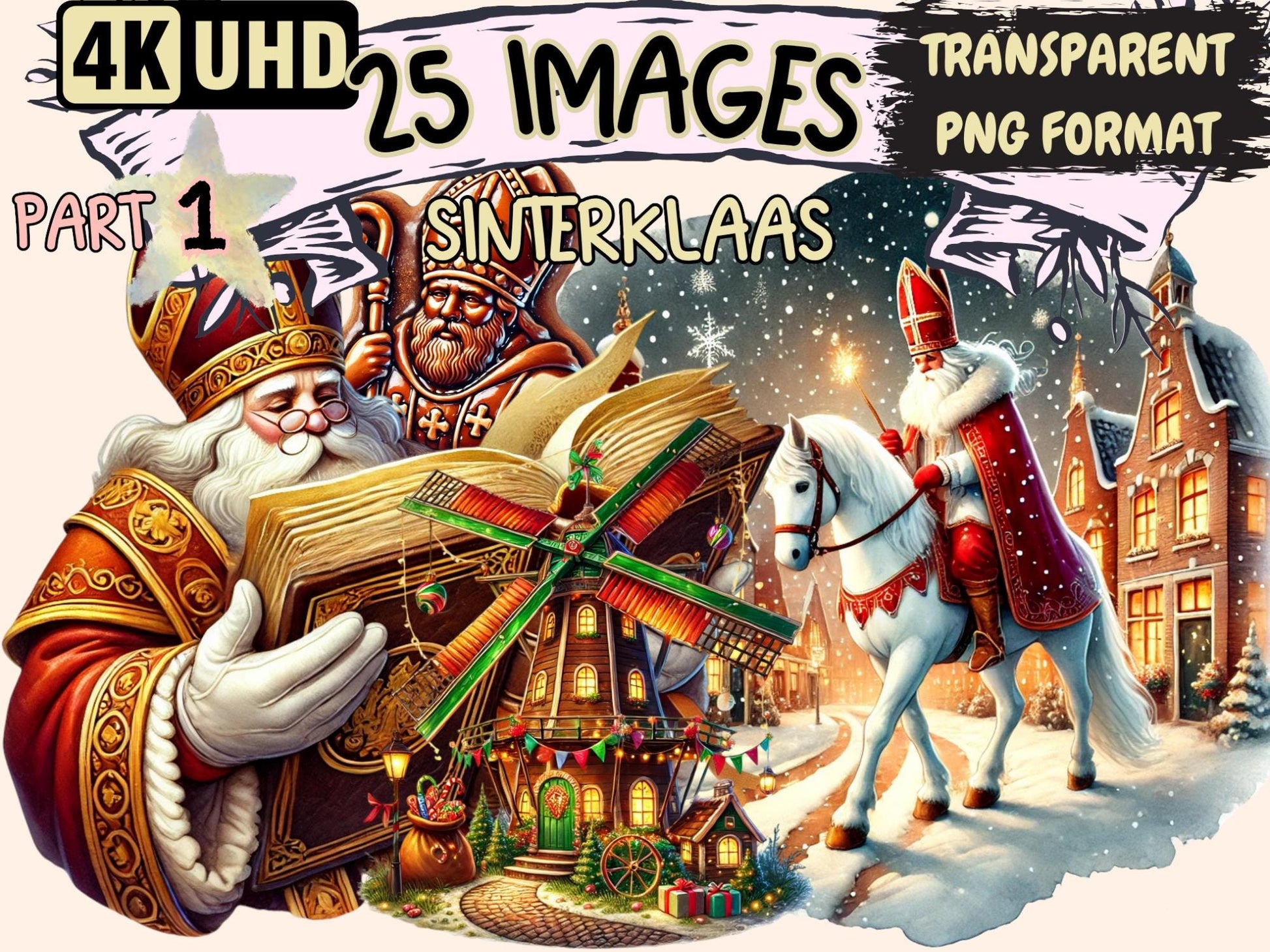 Sinterklaas Clipart - High - Quality Instant Digital Download for Creative Projects