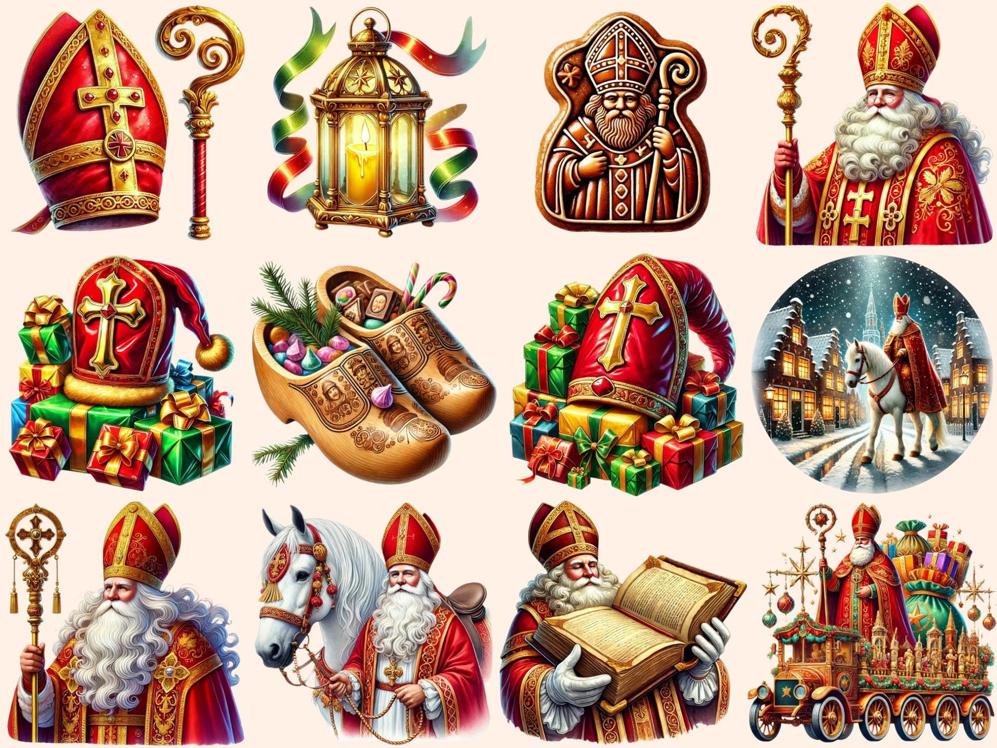 Sinterklaas (P2) Clipart - High - Quality Instant Digital Download for Creative Projects