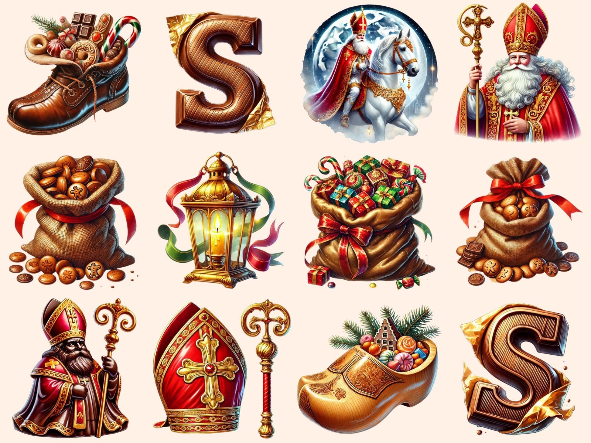 Sinterklaas (P2) Clipart - High - Quality Instant Digital Download for Creative Projects