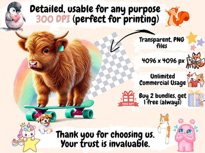 Skateboarding Animals Clipart Animal Clipart - Wonders Artist