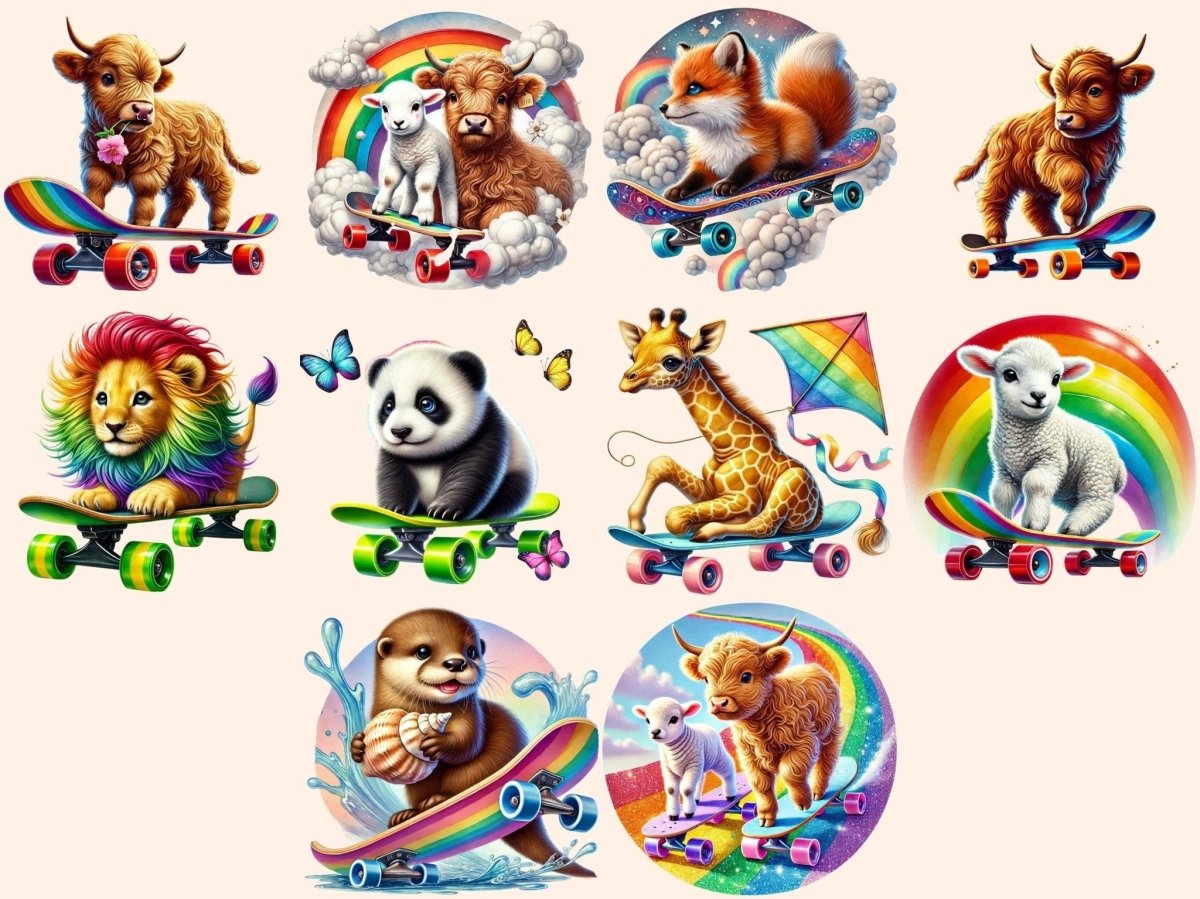 Skateboarding Animals Clipart Animal Clipart - Wonders Artist