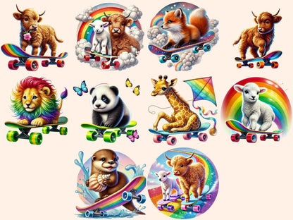 Skateboarding Animals Clipart Animal Clipart - Wonders Artist