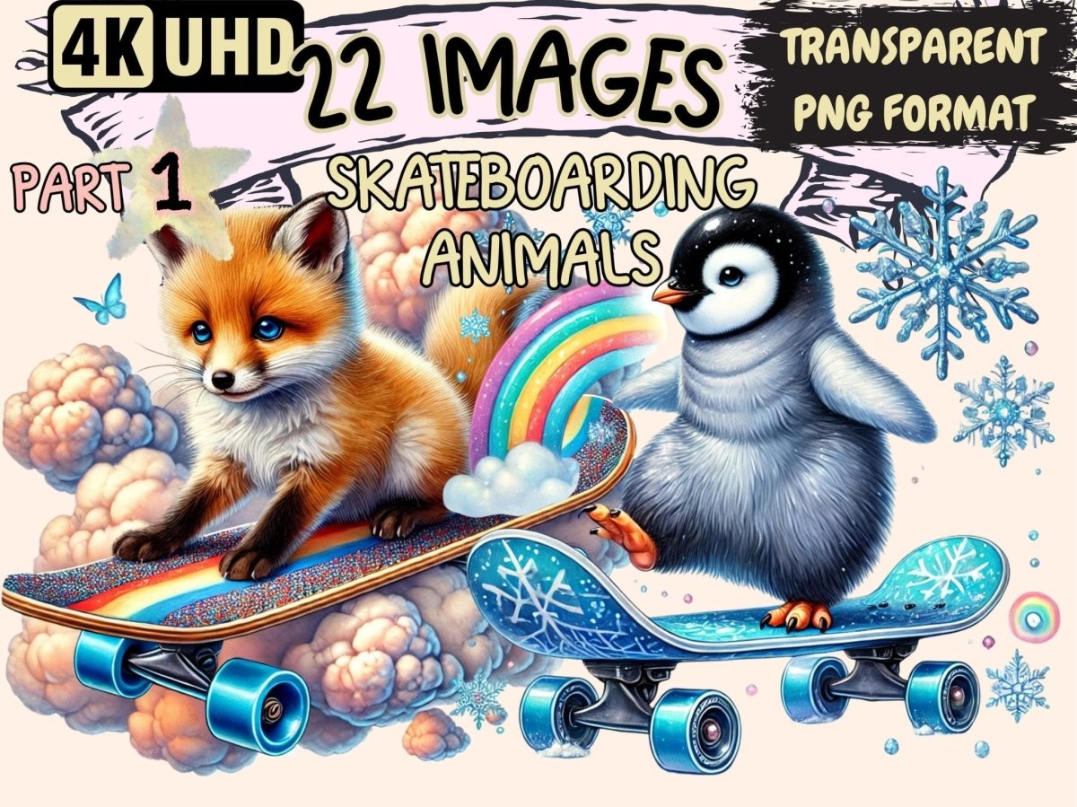 Skateboarding Animals Clipart Animal Clipart - Wonders Artist