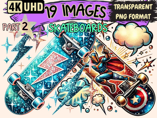 Skateboards (P2) Clipart - High - Quality Instant Digital Download for Creative Projects