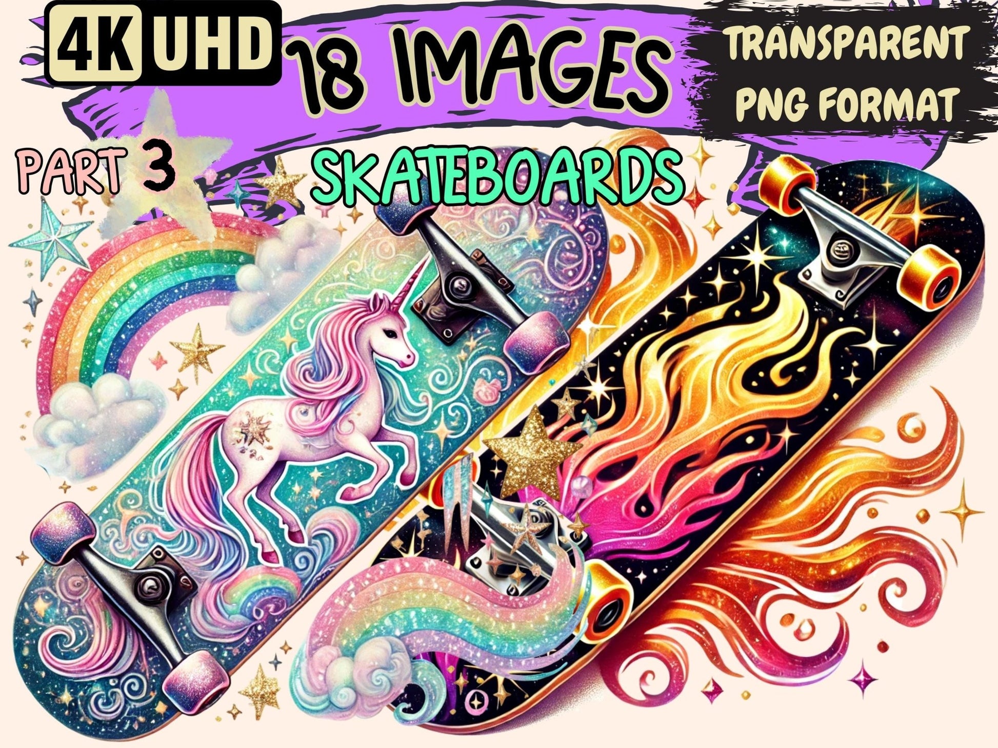 Skateboards (P3) Clipart - High - Quality Instant Digital Download for Creative Projects