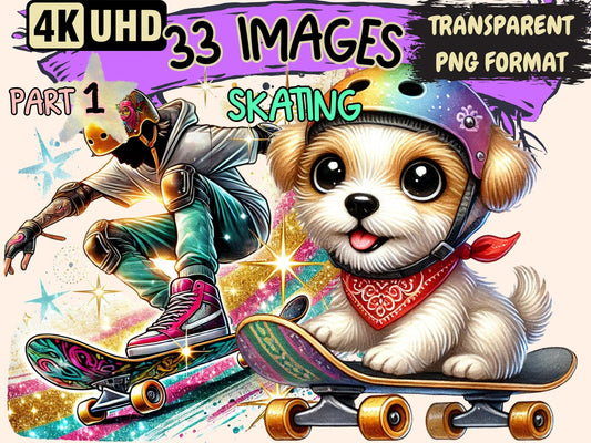 Skating Clipart - High - Quality Instant Digital Download for Creative Projects