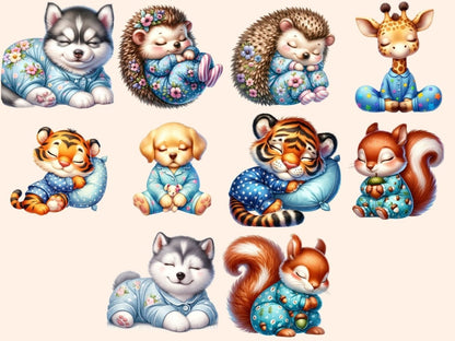 Sleepy Animals (P2) Clipart Animal design - Wonders Artist