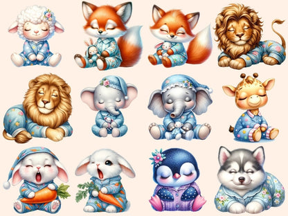 Sleepy Animals (P2) Clipart Animal design - Wonders Artist