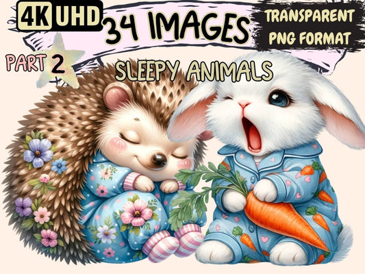 Sleepy Animals (P2) Clipart Animal design - Wonders Artist