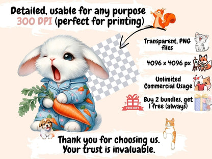 Sleepy Animals (P2) Clipart Animal design - Wonders Artist