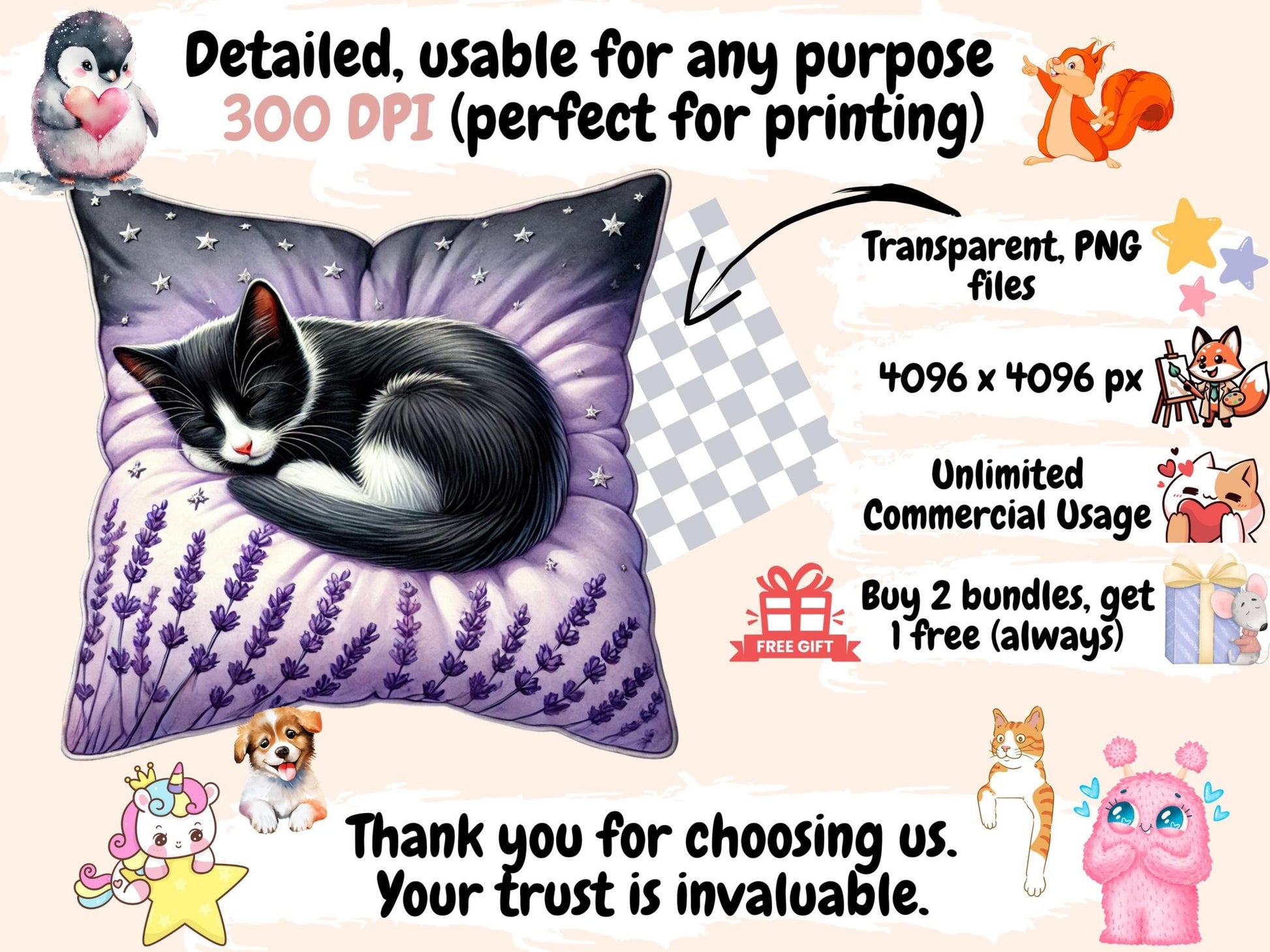 Sleepy Cats (P1) Clipart - High - Quality Instant Digital Download for Creative Projects