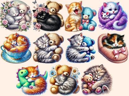 Sleepy Cats (P1) Clipart cat nap art - Wonders Artist