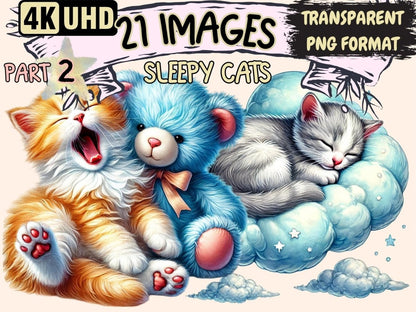 Sleepy Cats (P2) Clipart cat nap art - Wonders Artist