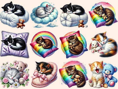 Sleepy Cats (P2) Clipart cat nap art - Wonders Artist