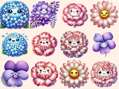 Smiling Flowers (P1) Clipart adorable flower png - Wonders Artist