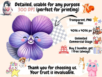 Smiling Flowers (P1) Clipart adorable flower png - Wonders Artist