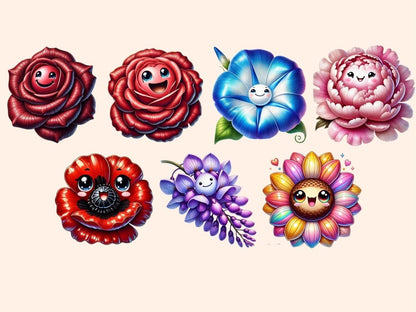 Smiling Flowers (P2) Clipart adorable flower png - Wonders Artist