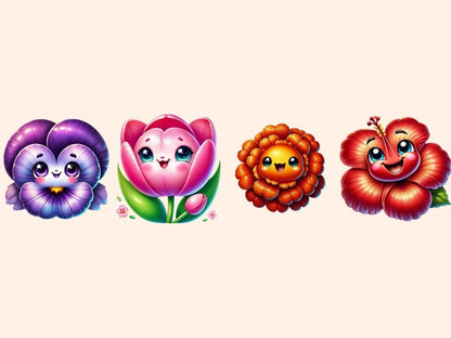 Smiling Flowers (P3) Clipart adorable flower png - Wonders Artist
