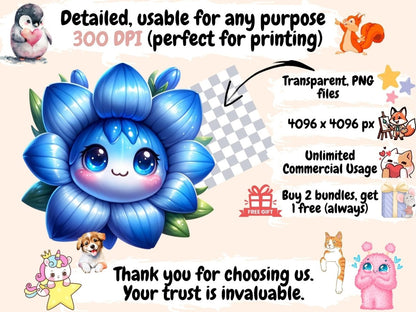 Smiling Flowers (P3) Clipart adorable flower png - Wonders Artist