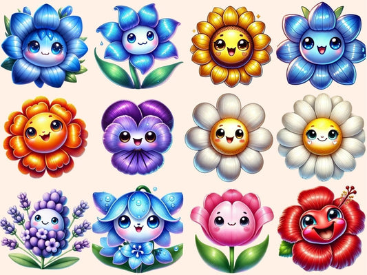 Smilende Blomster (P3) Clipart