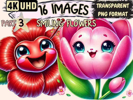 Smiling Flowers (P3) Clipart adorable flower png - Wonders Artist