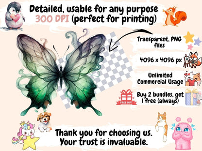 Smoke Butterflies (P2) Clipart artistic butterfly - Wonders Artist