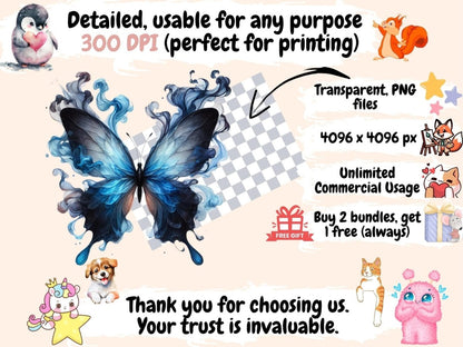Smoke Butterflies (P3) Clipart artistic butterfly - Wonders Artist