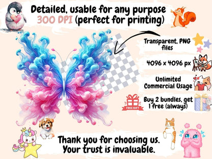 Smoke Butterflies (P4) Clipart artistic butterfly - Wonders Artist