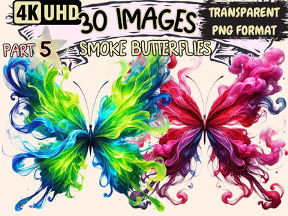 Smoke Butterflies (P5) Clipart artistic butterfly - Wonders Artist