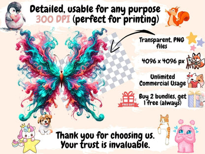 Smoke Butterflies (P5) Clipart artistic butterfly - Wonders Artist
