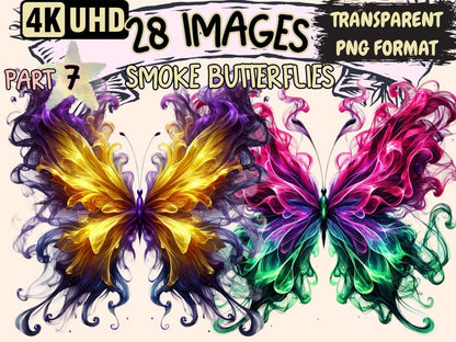 Smoke Butterflies (P7) Clipart artistic butterfly - Wonders Artist