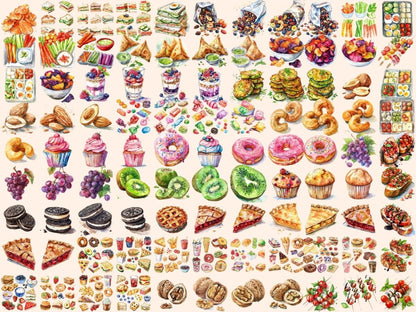 Snacks Watercolor Clipart food clipart - Wonders Artist