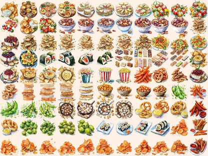 Snacks Watercolor Clipart food clipart - Wonders Artist