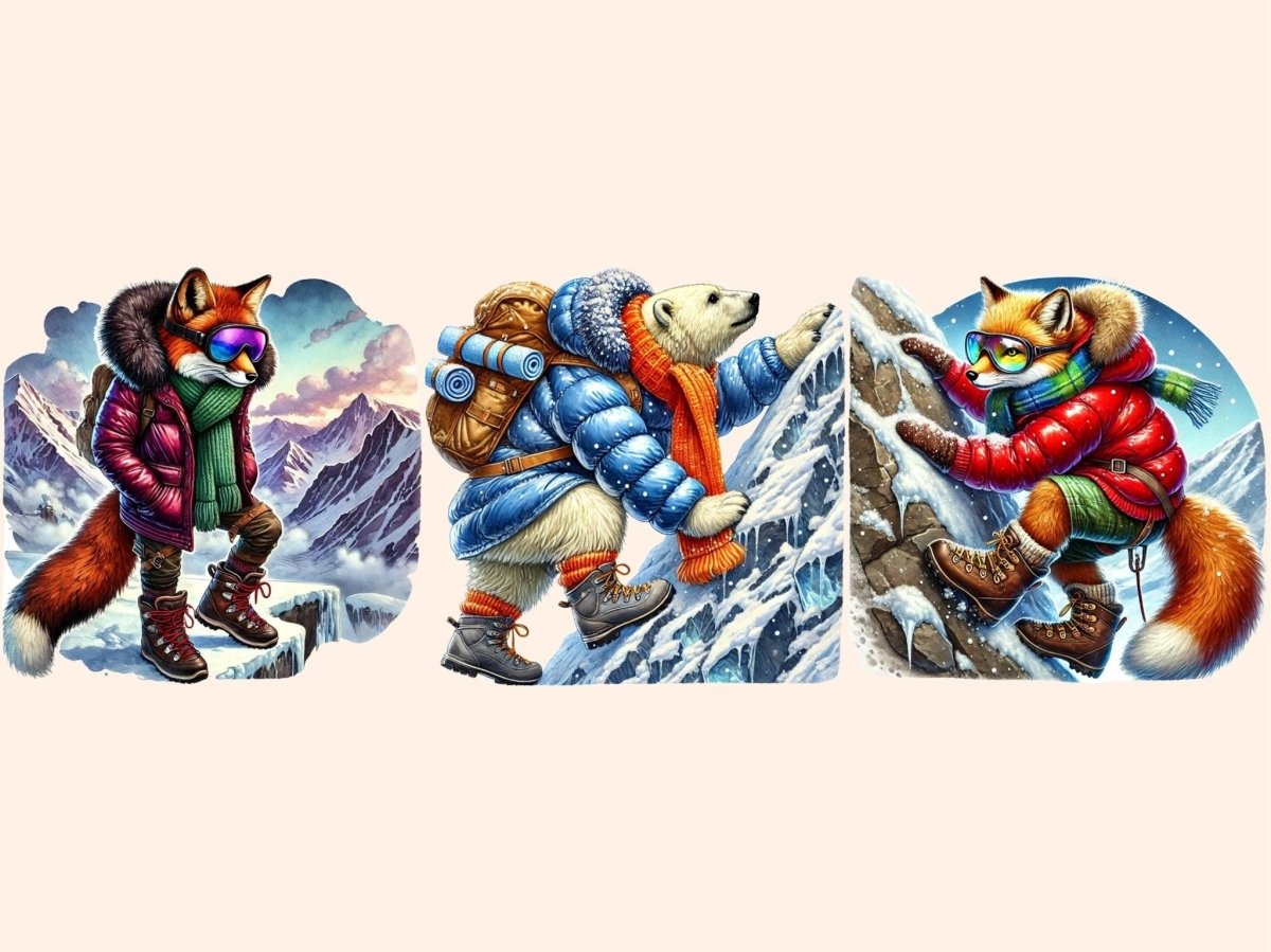 Snow Climbing Animals Clipart alpine creatures art - Wonders Artist