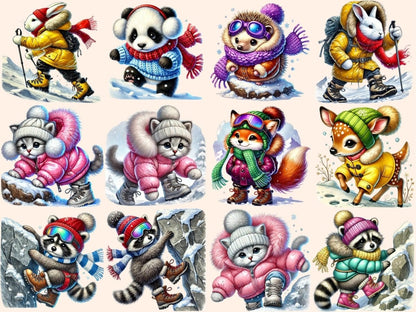 Snow Climbing Animals Clipart alpine creatures art - Wonders Artist