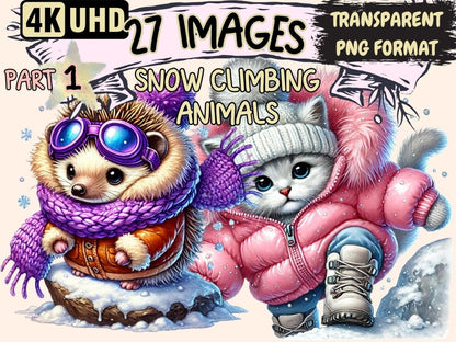 Snow Climbing Animals Clipart alpine creatures art - Wonders Artist
