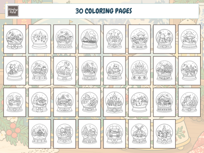 Snow Globe Magic Coloring Book — all 30 coloring pages