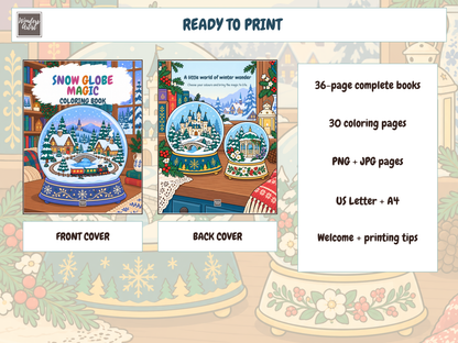 Snow Globe Magic Coloring Book — whats included