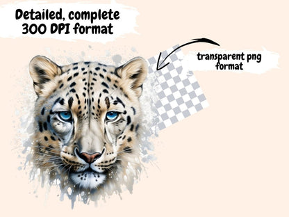 Snow Leopards Watercolor Clipart arctic animals - Wonders Artist