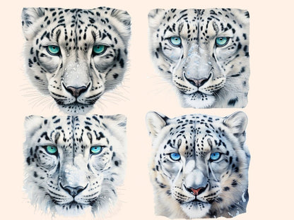 Snow Leopards Watercolor Clipart arctic animals - Wonders Artist