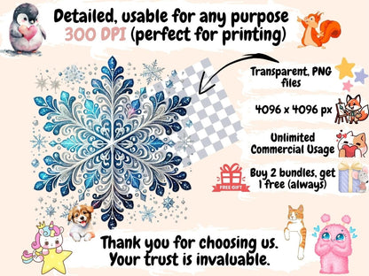Snowflakes & Ice Crystals Clipart Frost Clipart - Wonders Artist