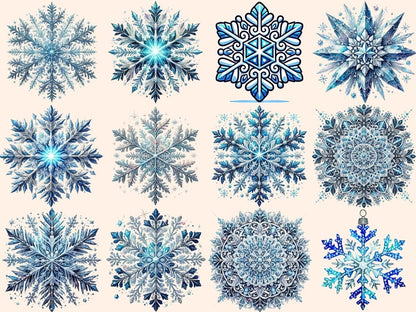 Snowflakes & Ice Crystals Clipart Frost Clipart - Wonders Artist