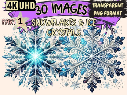 Snowflakes & Ice Crystals Clipart Frost Clipart - Wonders Artist