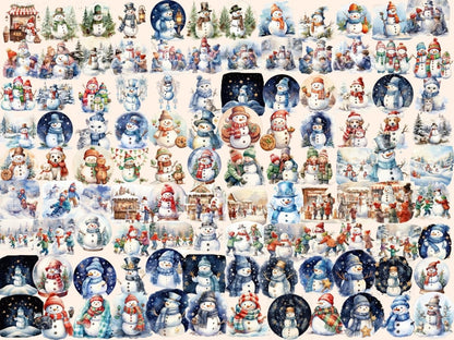 Snowman Watercolor Clipart christmas clipart - Wonders Artist