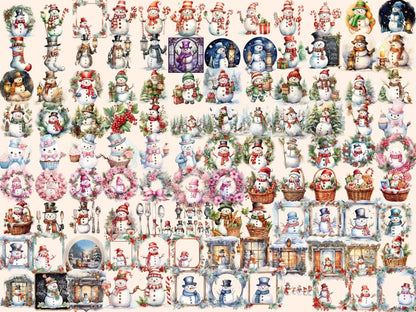 Snowman Watercolor Clipart christmas clipart - Wonders Artist