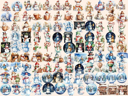 Snowman Watercolor Clipart christmas clipart - Wonders Artist